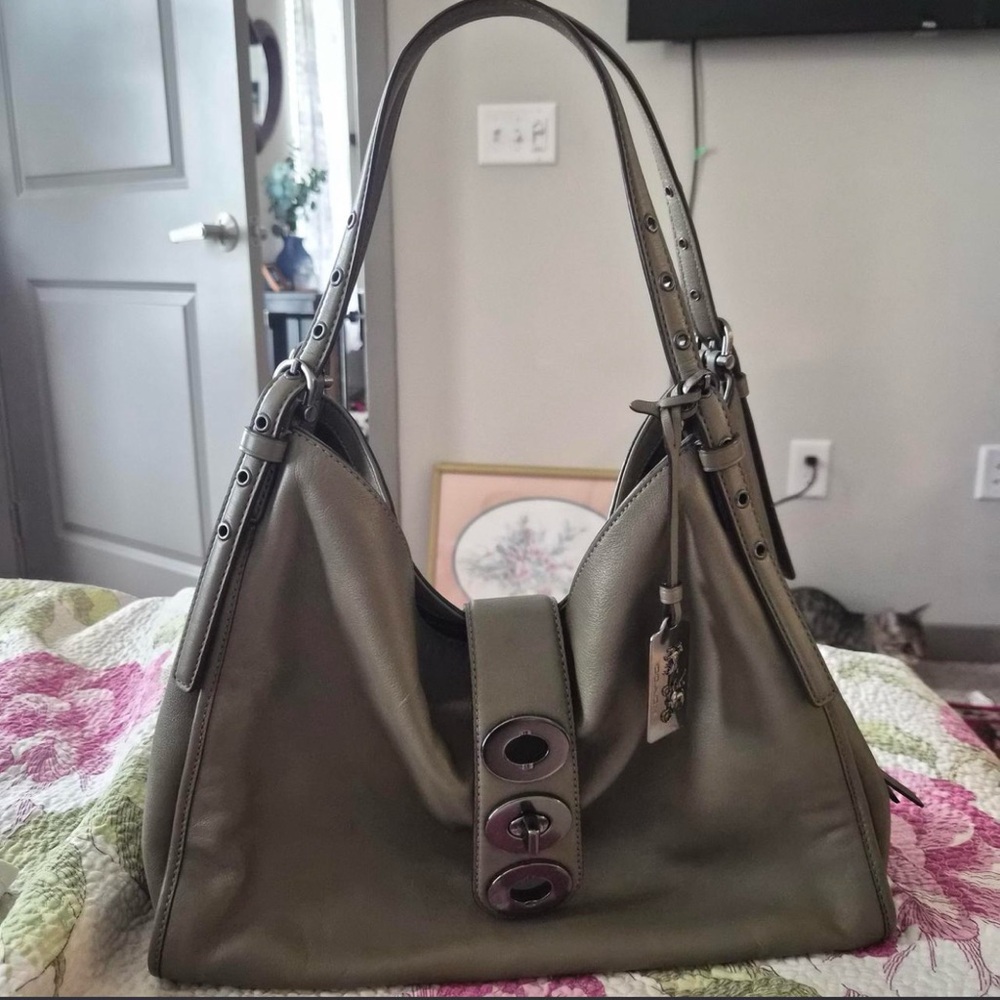Coach grey leather Shoulder Bag